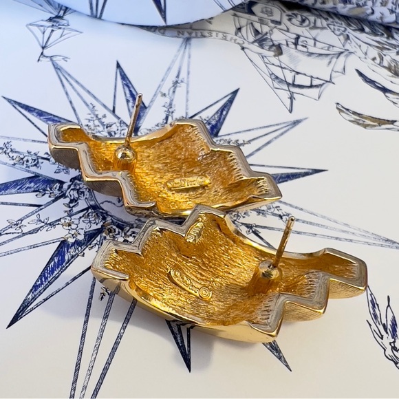 DIOR “Angel Gleam” Gold Plated Pierced Earrings by Christian Dior - Picture 6 of 6